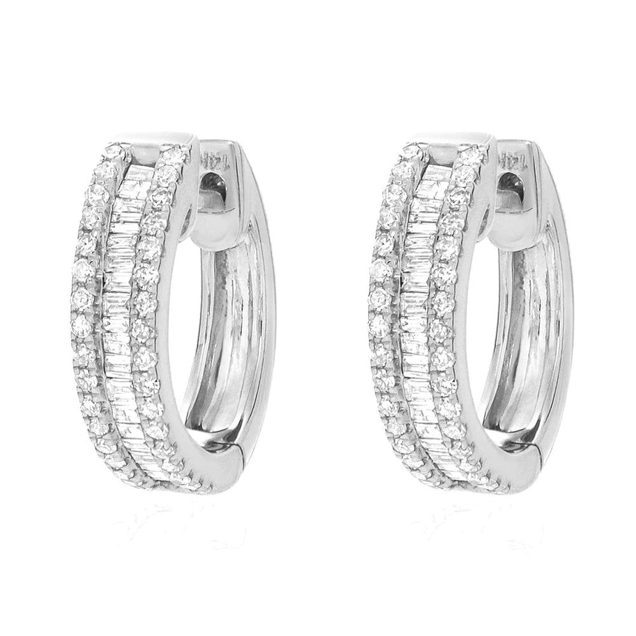 Channel Baguette with Diamond Edge Huggies
