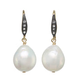 Silver Small White Baroque Pearl Earrings