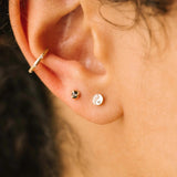 Itty Bitty Black & White Diamond Yin Yang Studs