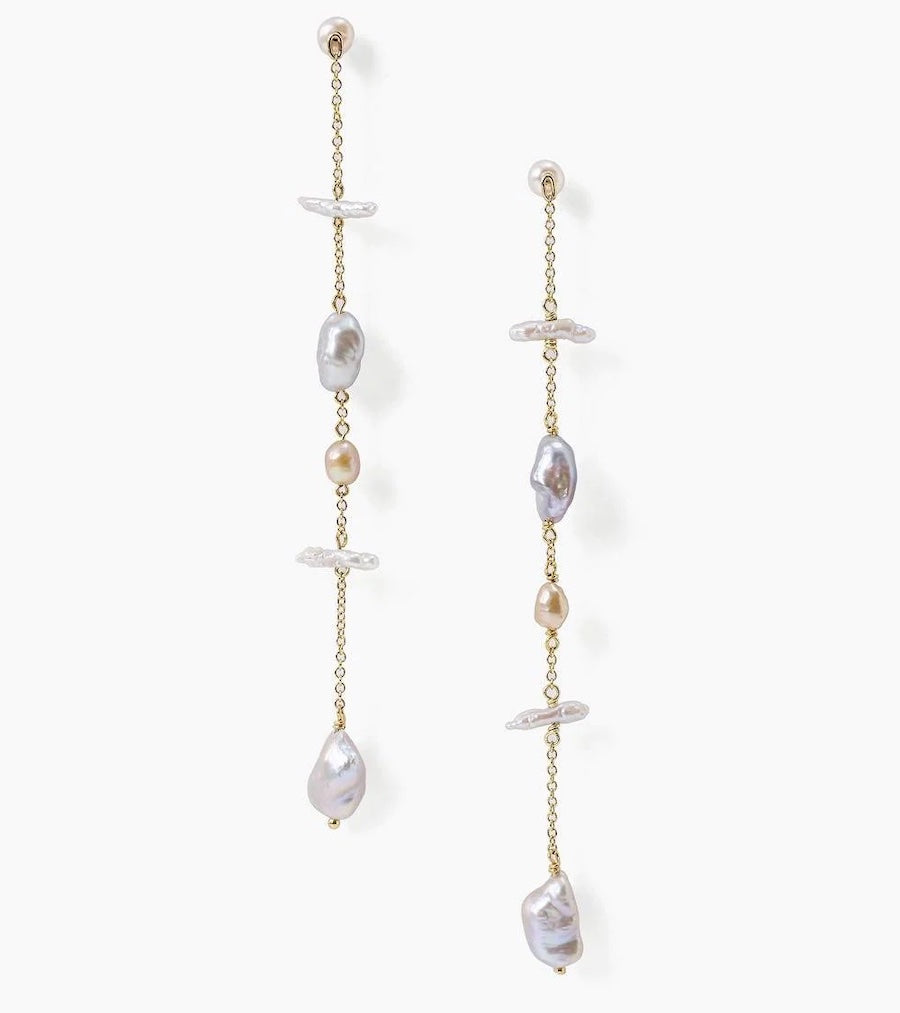 Willow Grey Pearl Drop Earrings