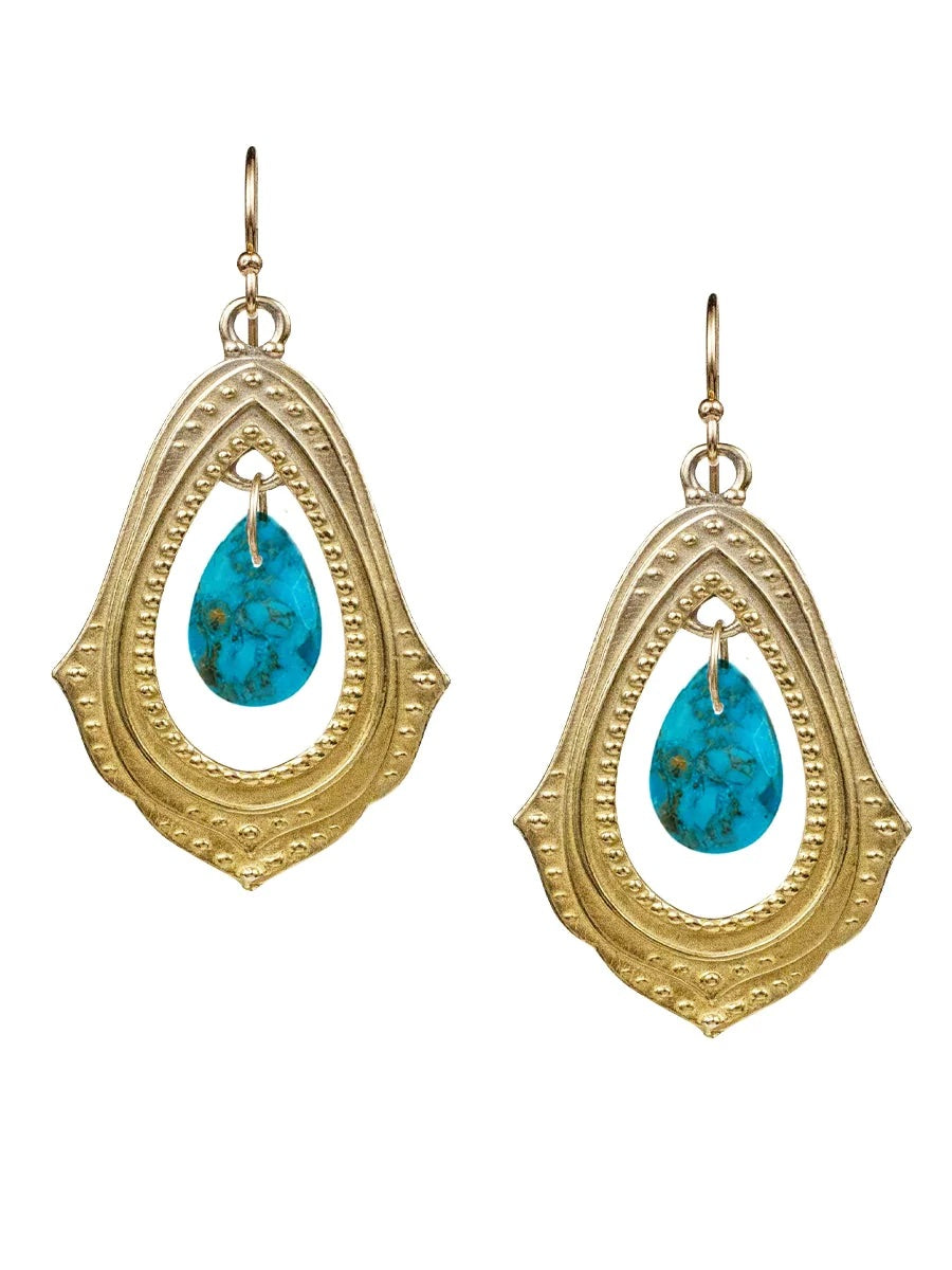 Turquoise Paisley Earrings
