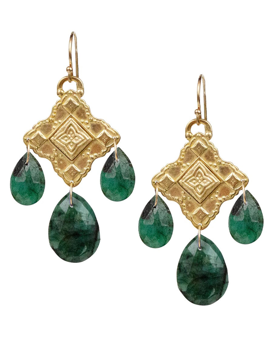 Emerald Rosario Earrings