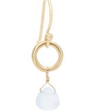 Light Blue Chalcedony Heart Briolette Earrings