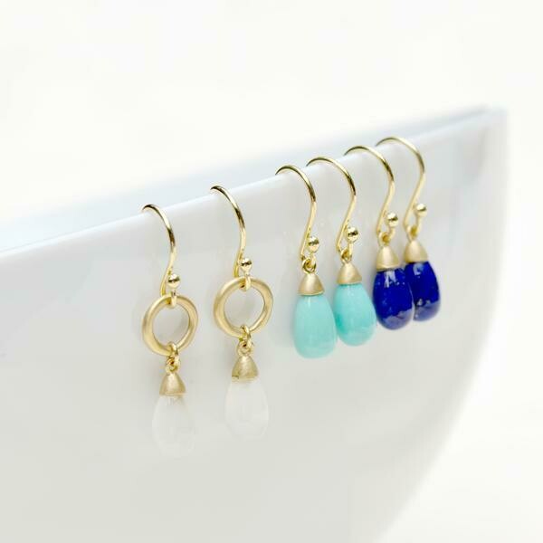 Turquoise Teardrop Gemstone Drop Earrings