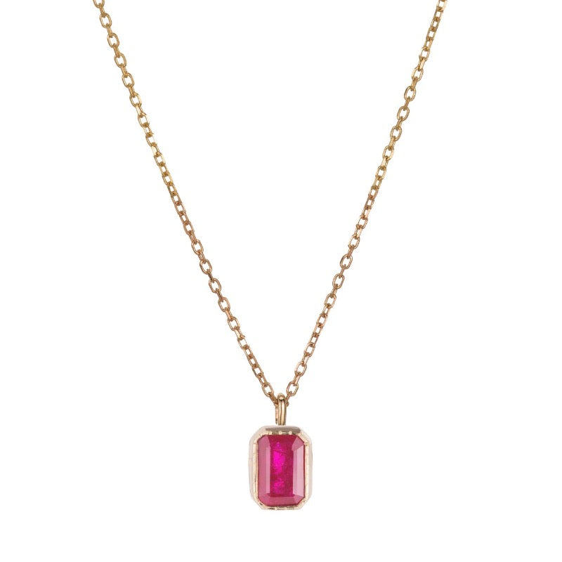 14k Gold Emerald Cut Ruby Wisp Necklace – Silverado Saratoga
