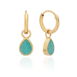 Gold Plated Amazonite Charm Drop Earrings