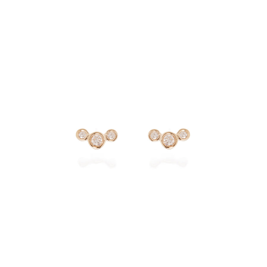Small Graduated Bezel Set Diamond Studs