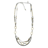 Multi Strand Mixed Metal Necklace