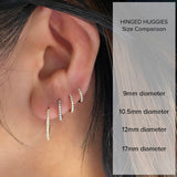 Pave Ruby Medium Hinge Huggie Hoops
