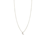 Itty Bitty Pave Diamond Crescent Moon Necklace