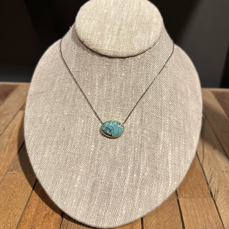 Oval Hubei Turquoise Necklace