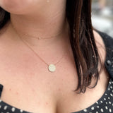 Large Pave Disc Necklace - 15mm