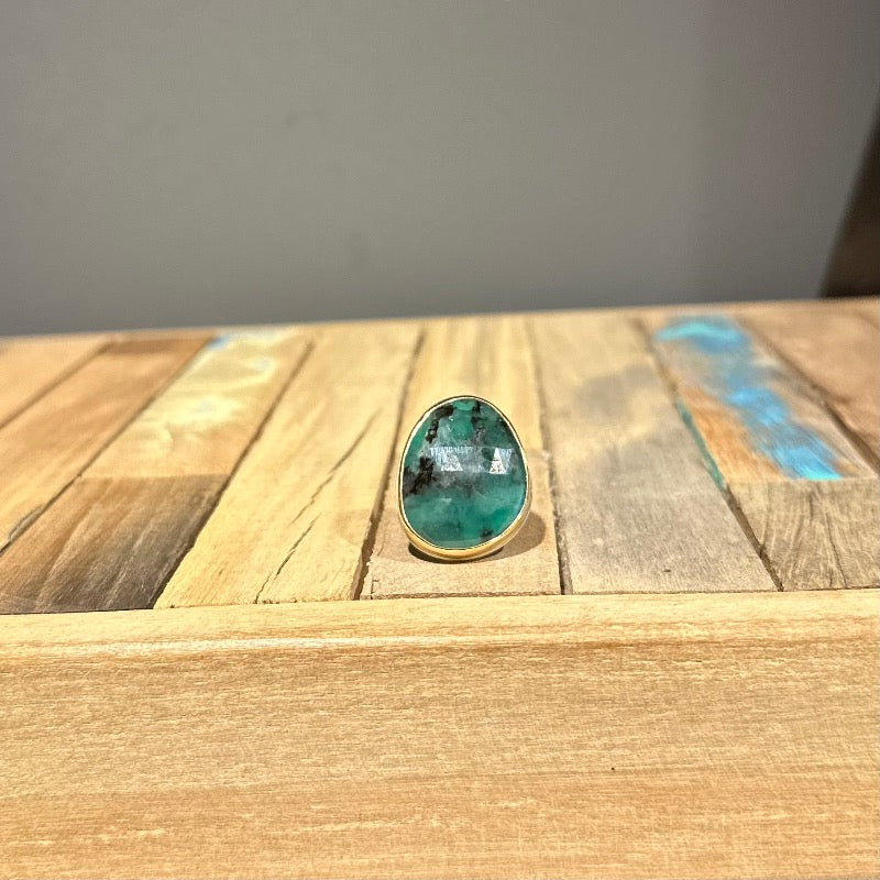 Asymmetrical Rose Cut Emerald