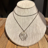 Organic Hammered Disc with Inset Diamond