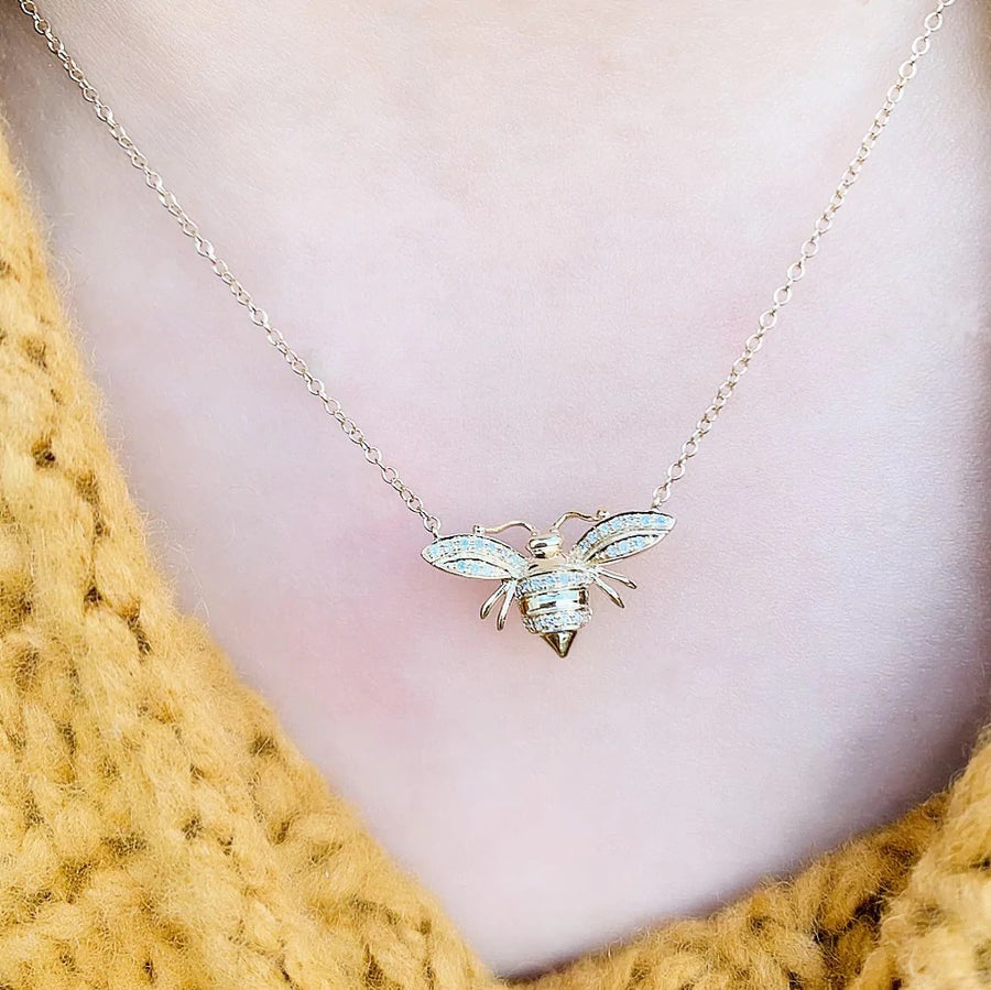Diamond Bee Necklace