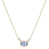 14k Gold Ceylon Sapphire Diamond Dew Necklace