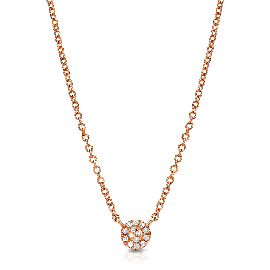 Petite Pave Disc Necklace
