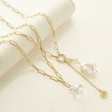Paperclip with Pyramidal Topaz Necklace