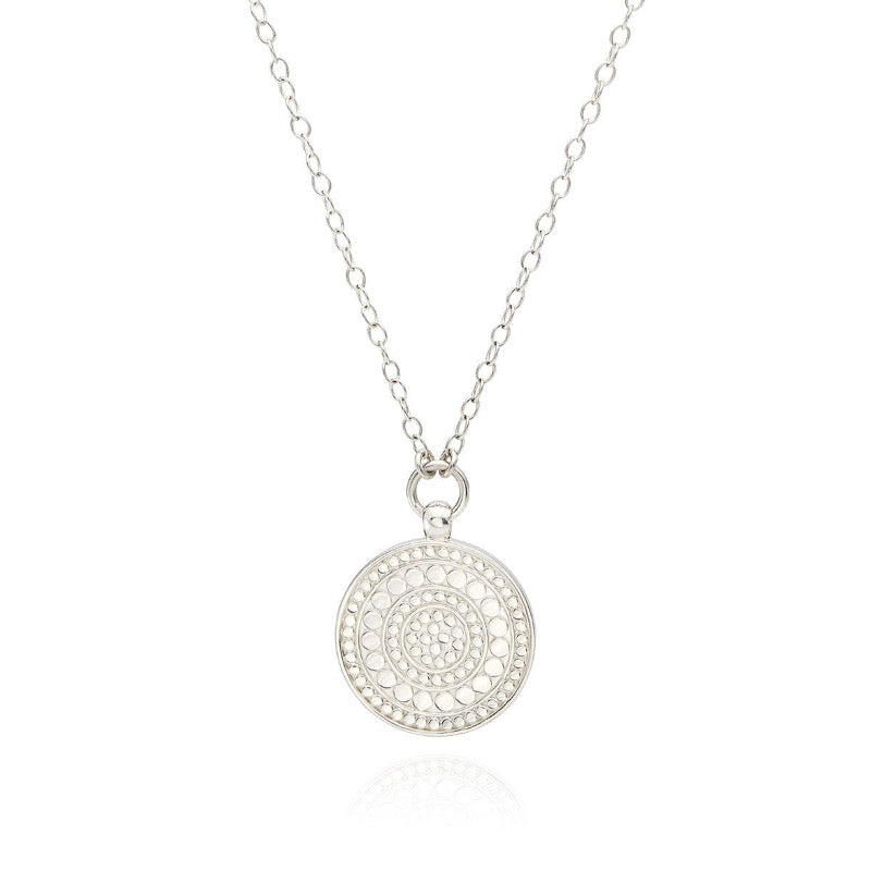 Medium Disc Reversible Pendant Necklace - Gold & Silver