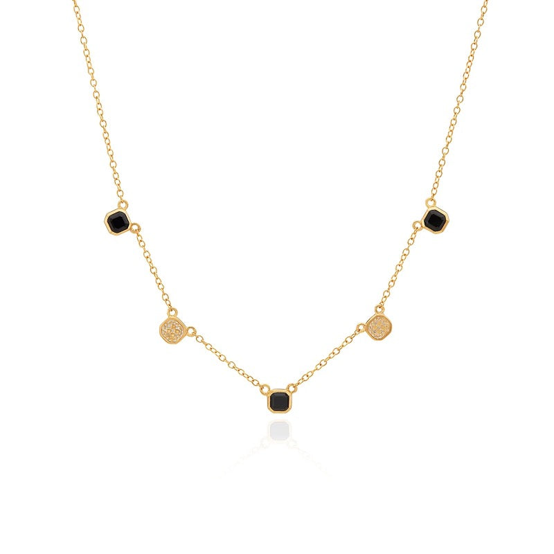 Small Black Onyx Collar Necklace