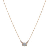 14k Gold Opal Diamond Dew Necklace