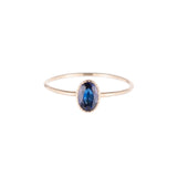 14k Gold Oval Blue Sapphire Wisp Ring