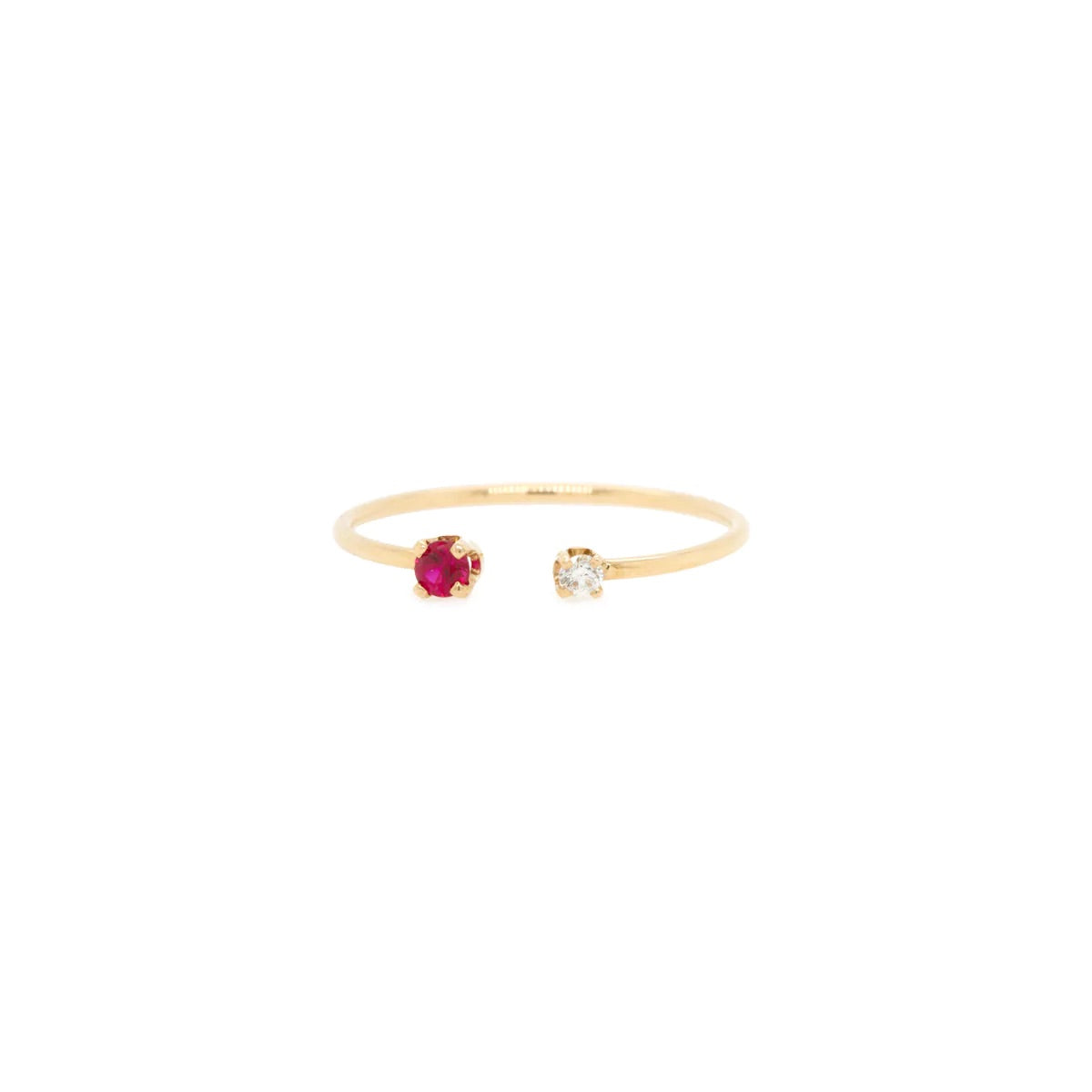Prong Diamond & Ruby Open Ring – Silverado Saratoga