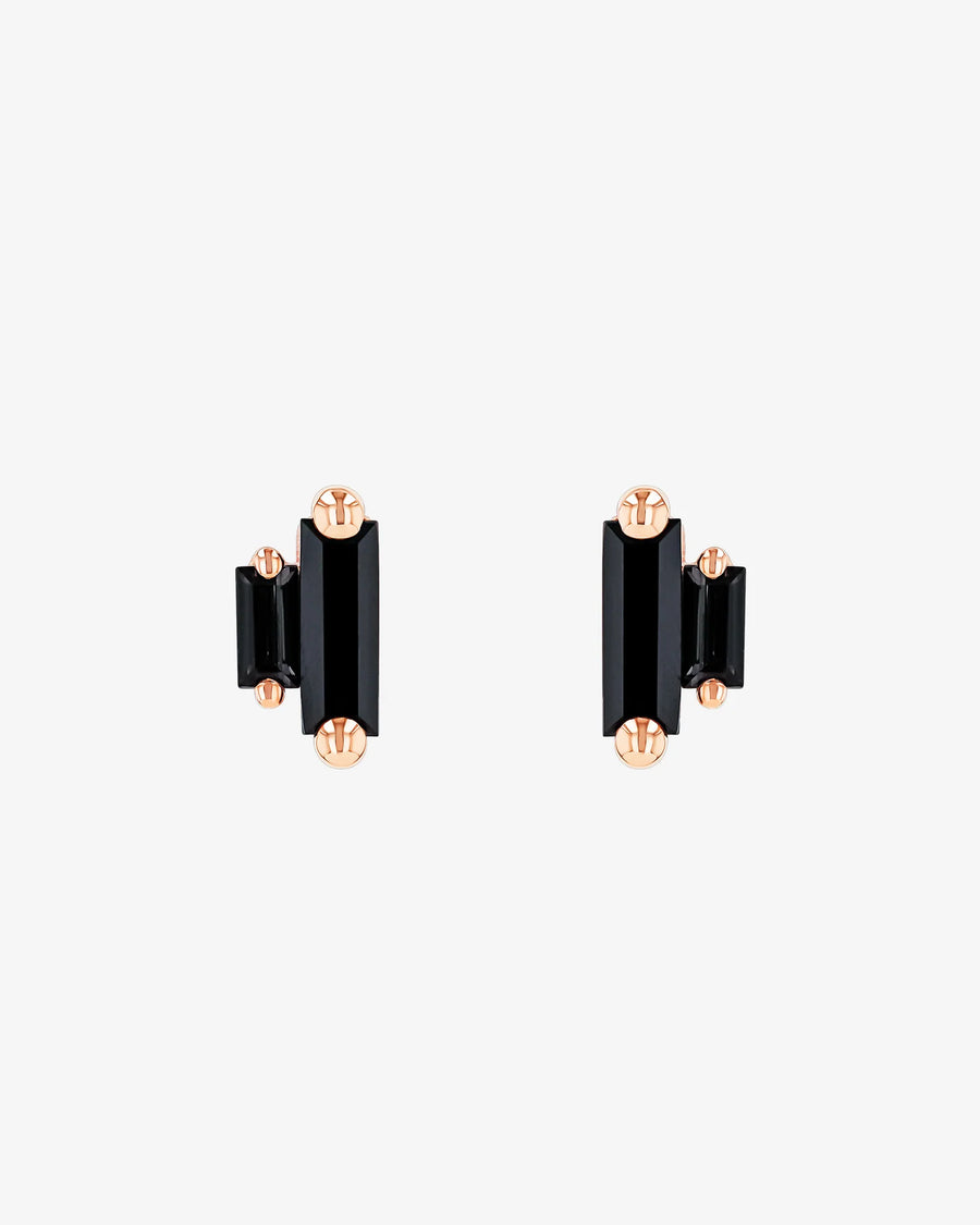 Amalfi Double Stack Black Mix Studs