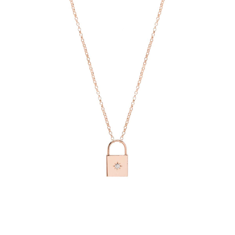 Pad Lock with Diamond Necklace