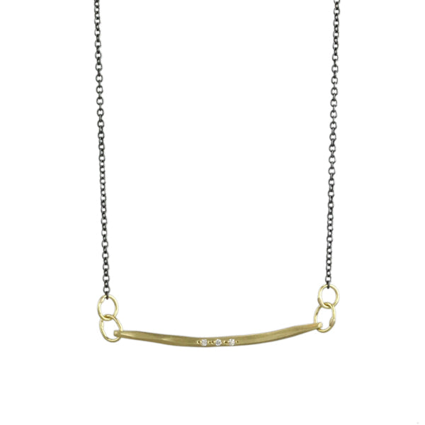 Oxidized Chain Diamond Pave Swing Necklace