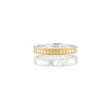 Two Tone Hammered Double Band Ring