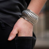 Sterling Silver Rope Cuff - One and One Half Inch