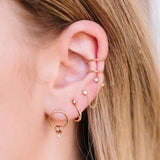 Mixed Diamond Chain Double Stud Earring