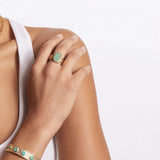 Gold Plated Medium Turquoise Cushion Ring