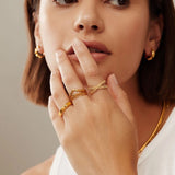 Small V Stacking Ring - Gold