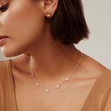 Classic Smooth Rim Station Necklace - Gold & Silver