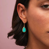 Gold Plated Amazonite Drop Earrings