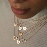 Pave Diamond Line Heart Necklace