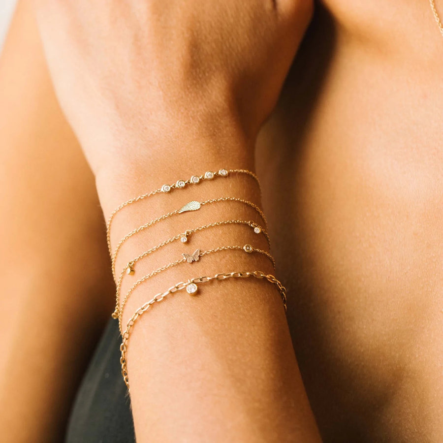 Itty Bitty Butterfly Bracelet with Floating Diamond