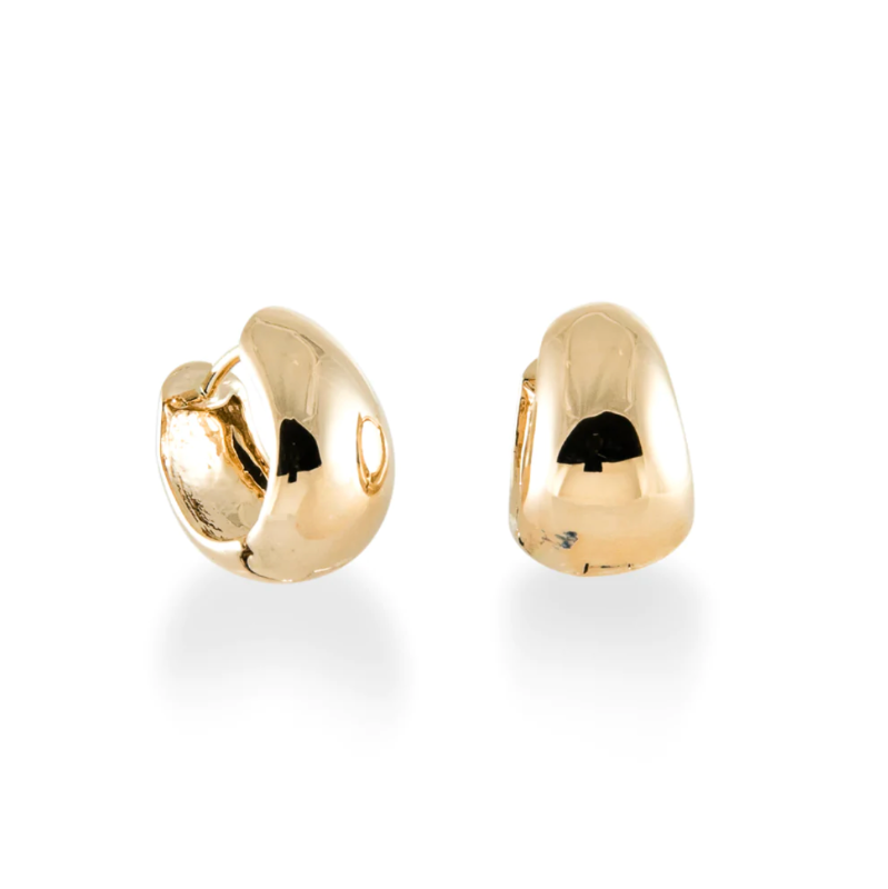 14k Soft Teardrop Snap Hoops