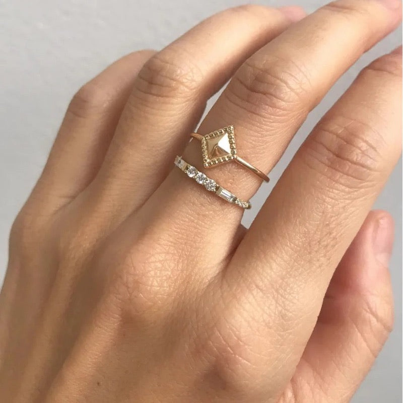 14k Gold Diamond Milli Ring