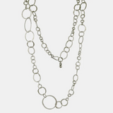 Long Hammered Circles Necklace