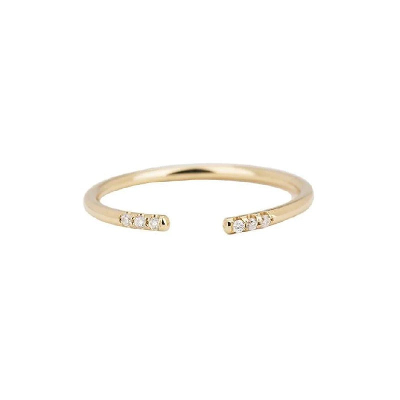 14k Gold White Equilibrium Cuff Ring