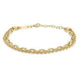 Medium Rope and Square Oval Link Double Chain Bracelet