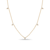 Stacked Prong Diamond Station Necklace