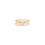 Pave & Marquise Diamond Open Double Band Ring