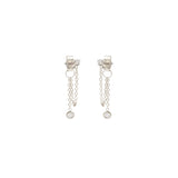 Diamond Chain Huggie Earrings with Floating Diamond Drop (.08tcw)