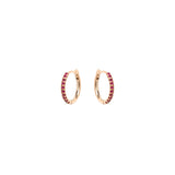 Pave Ruby Medium Hinge Huggie Hoops