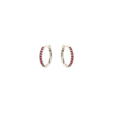 Pave Ruby Medium Hinge Huggie Hoops