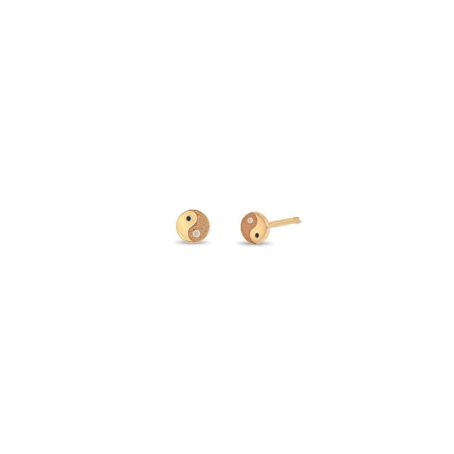 Itty Bitty Black & White Diamond Yin Yang Studs